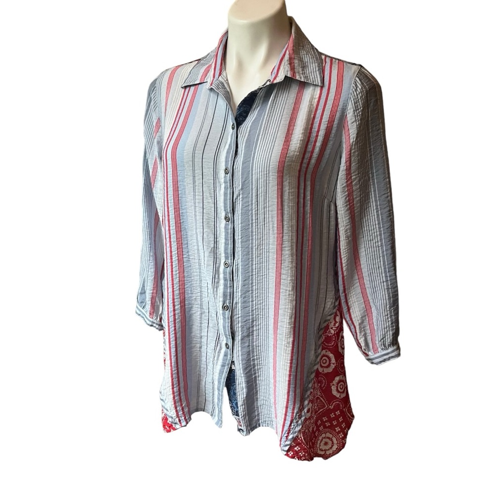 John Mark Multi Pattern Mixed Print Rayon Blend B… - image 5